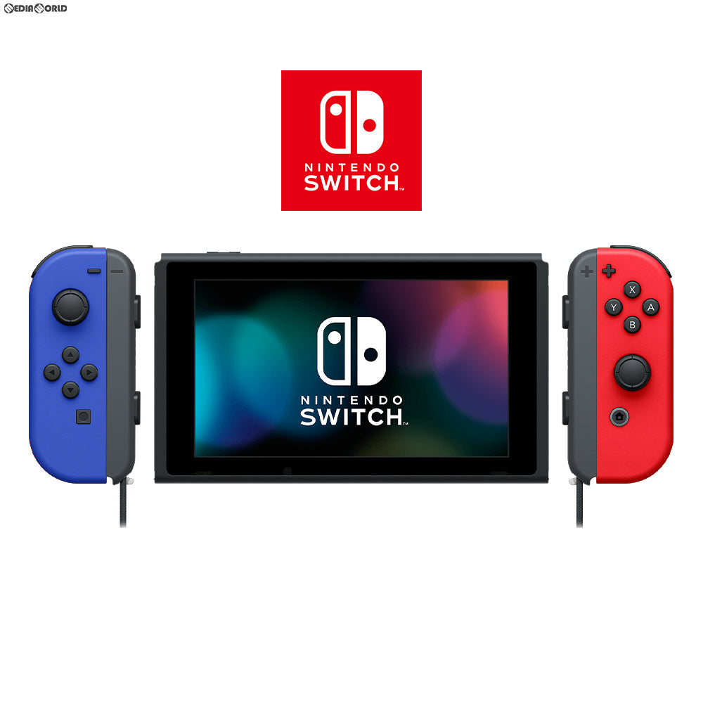 【中古即納】[Switch](本体)マイニンテンドーストア限定 Nintendo Switch(ニンテンドースイッチ) カスタマイズ Joy-Con(L) ブルー/® レッド Joy-Conストラップ ブラック(HAD-S-KAYAA) 任天堂 (20190830)