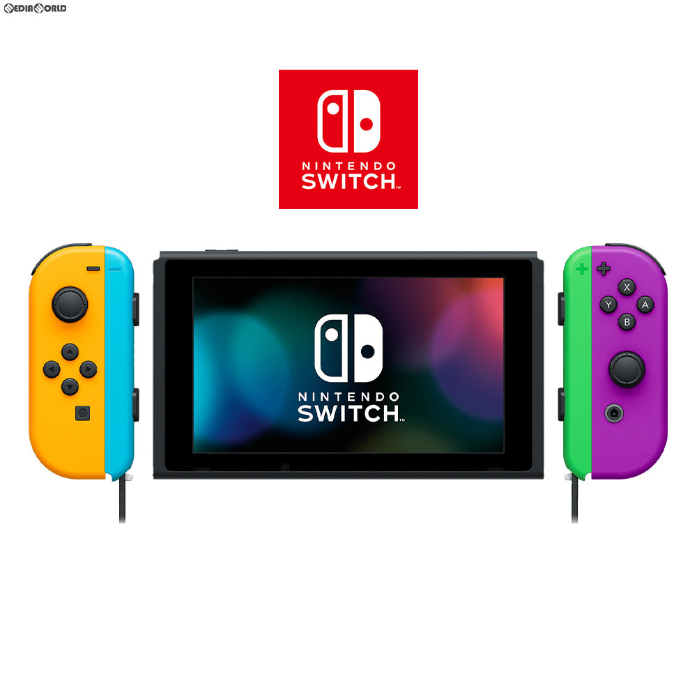 【中古即納】[Switch](本体)マイニンテンドーストア限定 (新型)Nintendo Switch(ニンテンドースイッチ) カスタマイズ Joy-Con(L) ネオンオレンジ/(R) ネオンパープル Joy-Conストラップ ネオンブルー/ネオングリーン(HAD-S-KAYAA)(20190830)