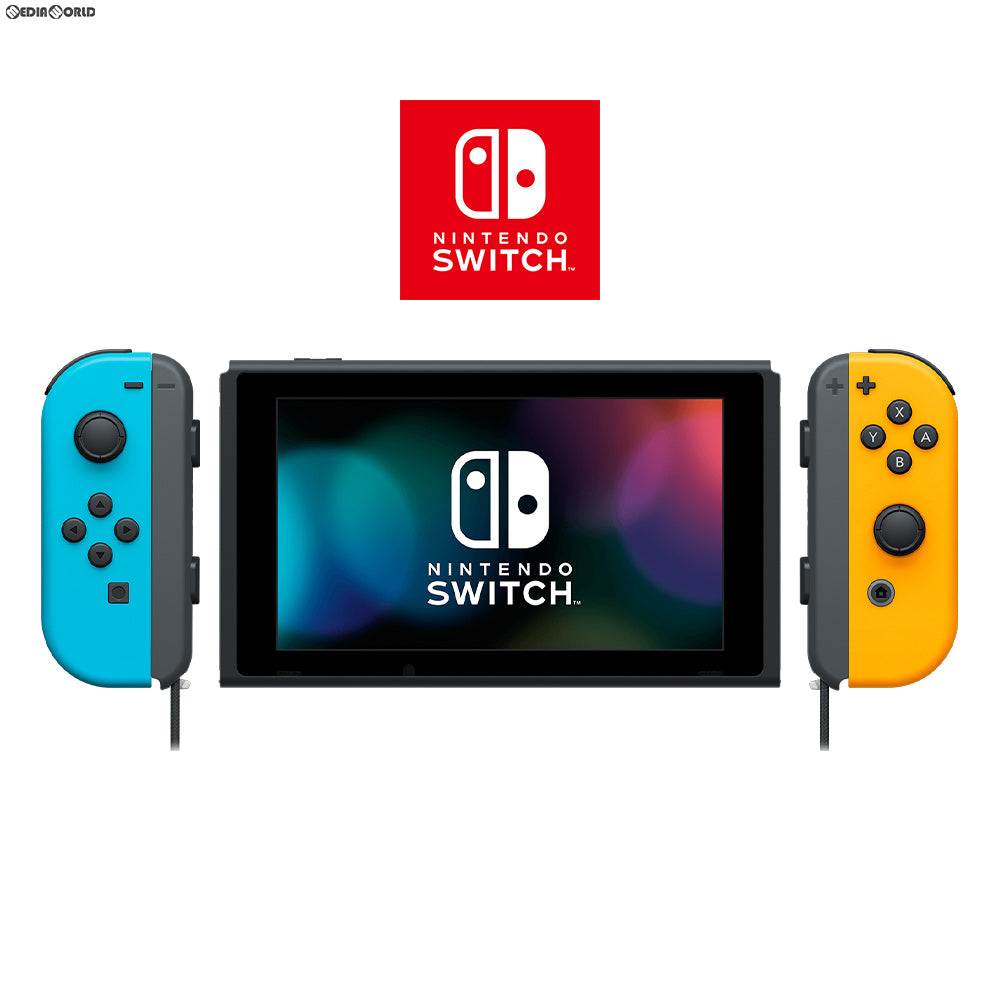 【中古即納】[本体][Switch]マイニンテンドーストア限定 (新型)Nintendo Switch(ニンテンドースイッチ) 2台目用セット カスタマイズ Joy-Con(L) ネオンブルー/(R) ネオンオレンジ Joy-Conストラップ ブラック(HAD-S-KAYAD)(20190830)