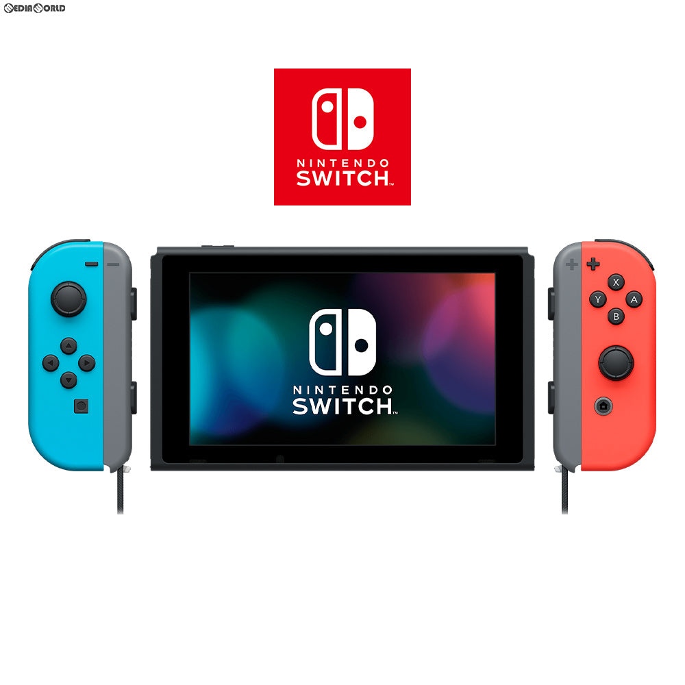 【中古即納】[Switch] (本体) マイニンテンドーストア限定 Nintendo Switch(ニンテンドースイッチ) カスタマイズ Joy-Con(L) ネオンブルー/(R) ネオンレッド Joy-Conストラップ グレー 任天堂(HAC-S-KAYAA)(20170303)