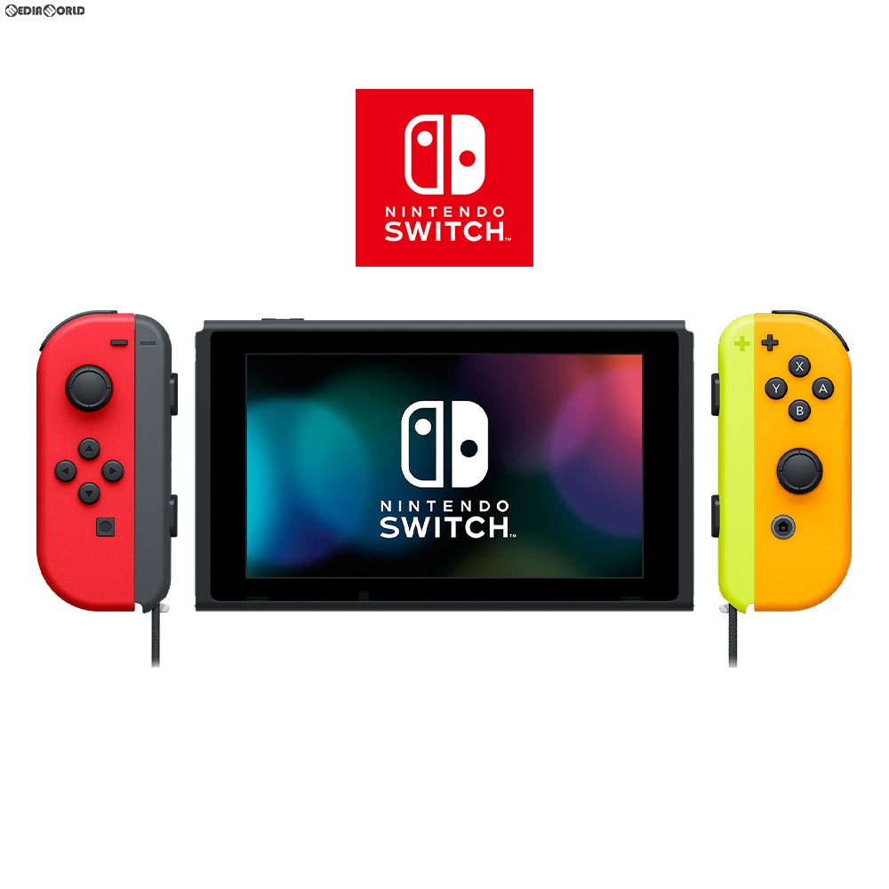 【中古即納】[Switch] (本体) マイニンテンドーストア限定 Nintendo Switch(ニンテンドースイッチ) カスタマイズ Joy-Con(L) レッド/® ネオンオレンジ Joy-Conストラップ ブラック/ネオンイエロー 任天堂(HAD-S-KAYAA)(20200101)
