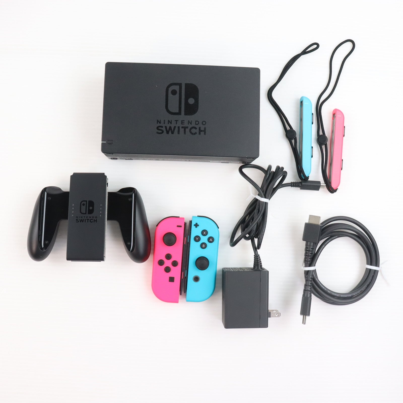 【中古即納】[Switch] (本体) マイニンテンドーストア限定 (新型)Nintendo Switch(ニンテンドースイッチ) カスタマイズ Joy-Con(L) ネオンピンク/(R)ネオンブルー Joy-Conストラップ ネオンピンク/ネオンブルー 任天堂(HAD-S-KAYAA)(20190830)