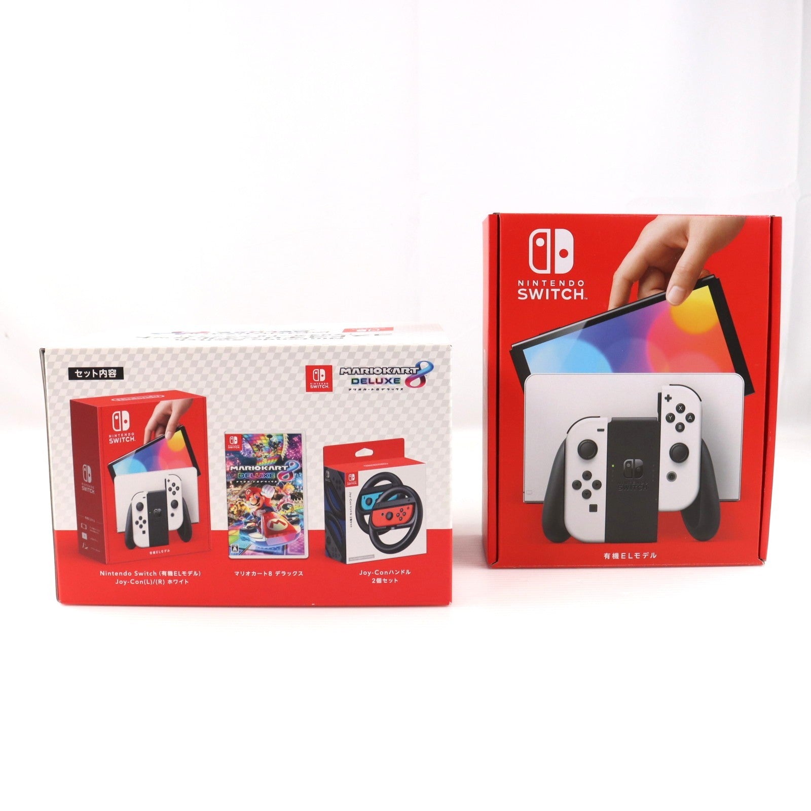 【中古即納】[Switch] (本体) Nintendo Switch(ニンテンドースイッチ) 有機ELモデル コストコオリジナルセット マリオカート8 デラックス Joy-Con(L)/(R) ホワイト 任天堂(HEG-S-KAAAA)(20230831)