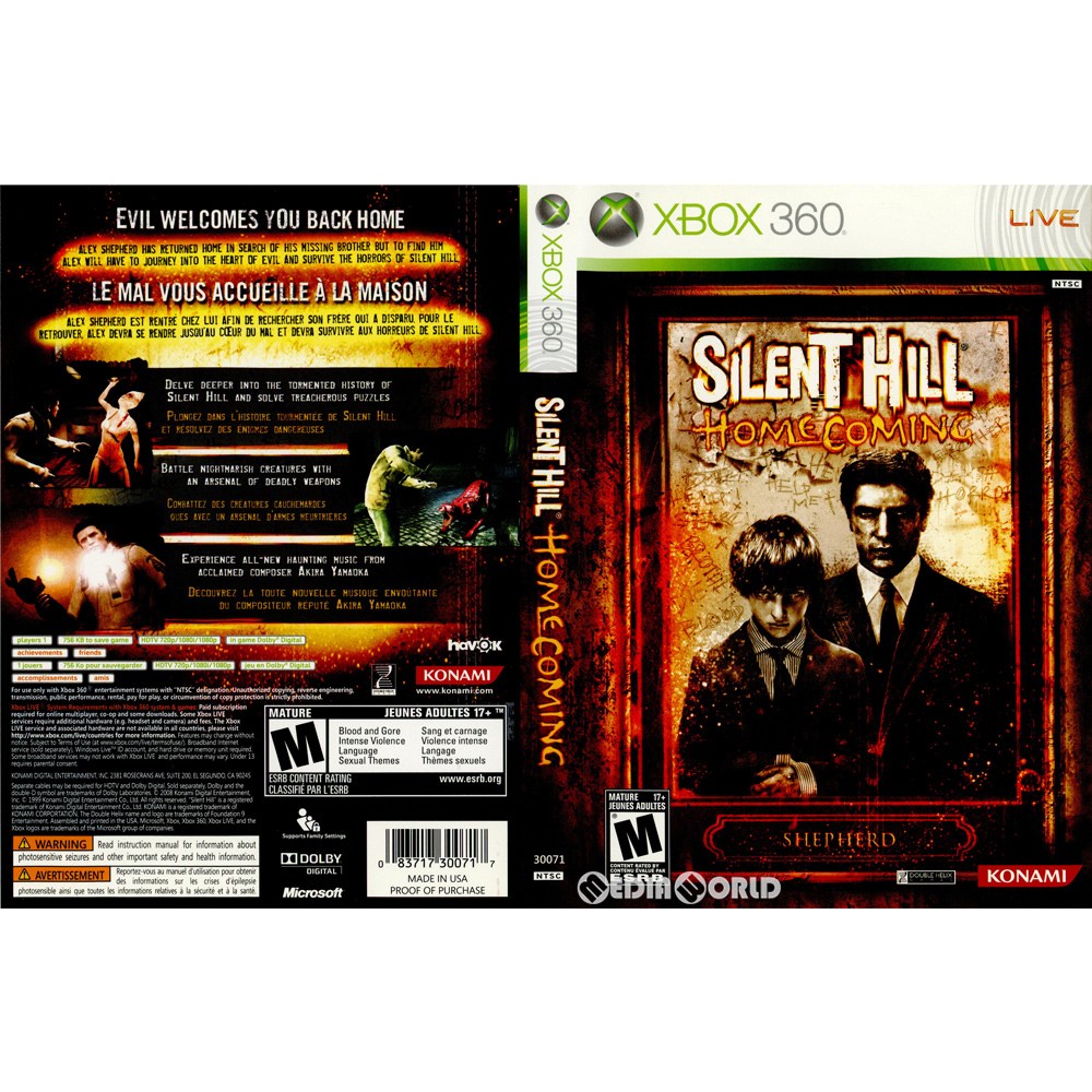【中古即納】[お得品][表紙説明書なし][Xbox360] SILENT HILL: HOMECOMING(サイレントヒル ホームカミング) 北米版 コナミ(30071)(20080930)