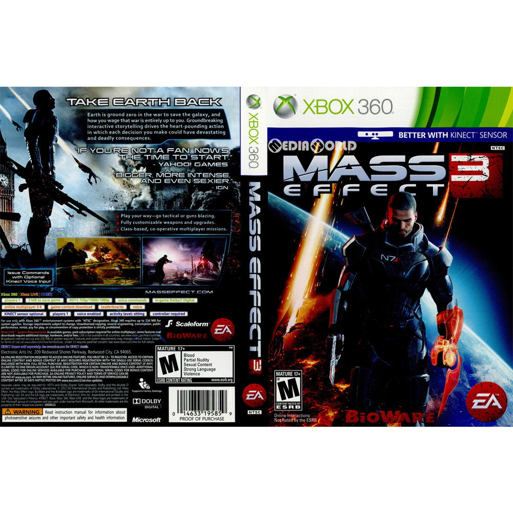 【中古即納】[お得品][表紙説明書なし][Xbox360] Mass Effect 3(マスエフェクト3) 北米版 エレクトロニック・アーツ(20120306)
