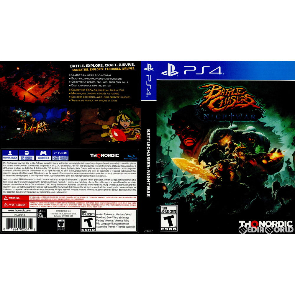 【中古即納】[お得品][表紙説明書なし][PS4] Battle Chasers:Nightwar(バトル・チェイサーズ:ナイト・ウォー)(北米版)(2102347) THQ Nordic(20171030)