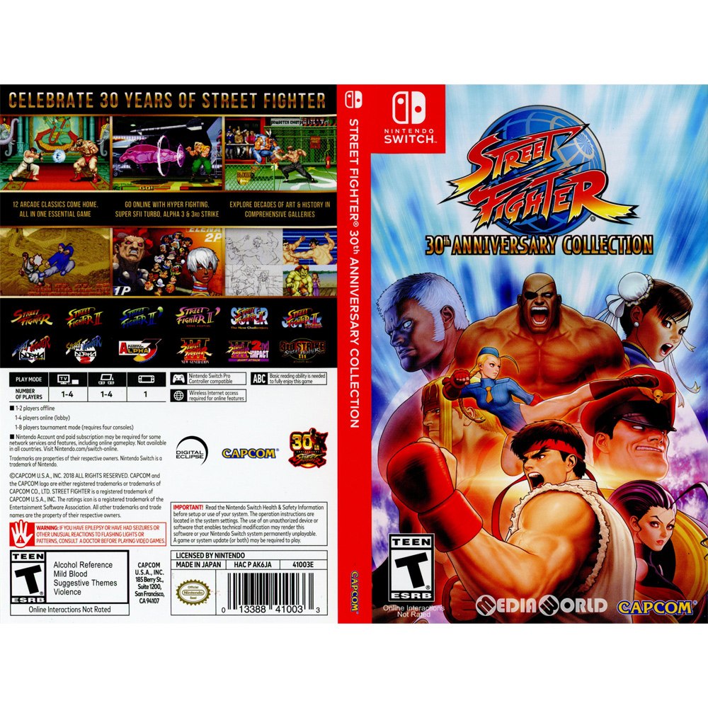 【中古即納】[Switch]Street Fighter 30th Anniversary Collection(ストリートファイター 30th アニバーサリーコレクション)(北米版)(HAC-P-AK6JA) Capcom (20180529)