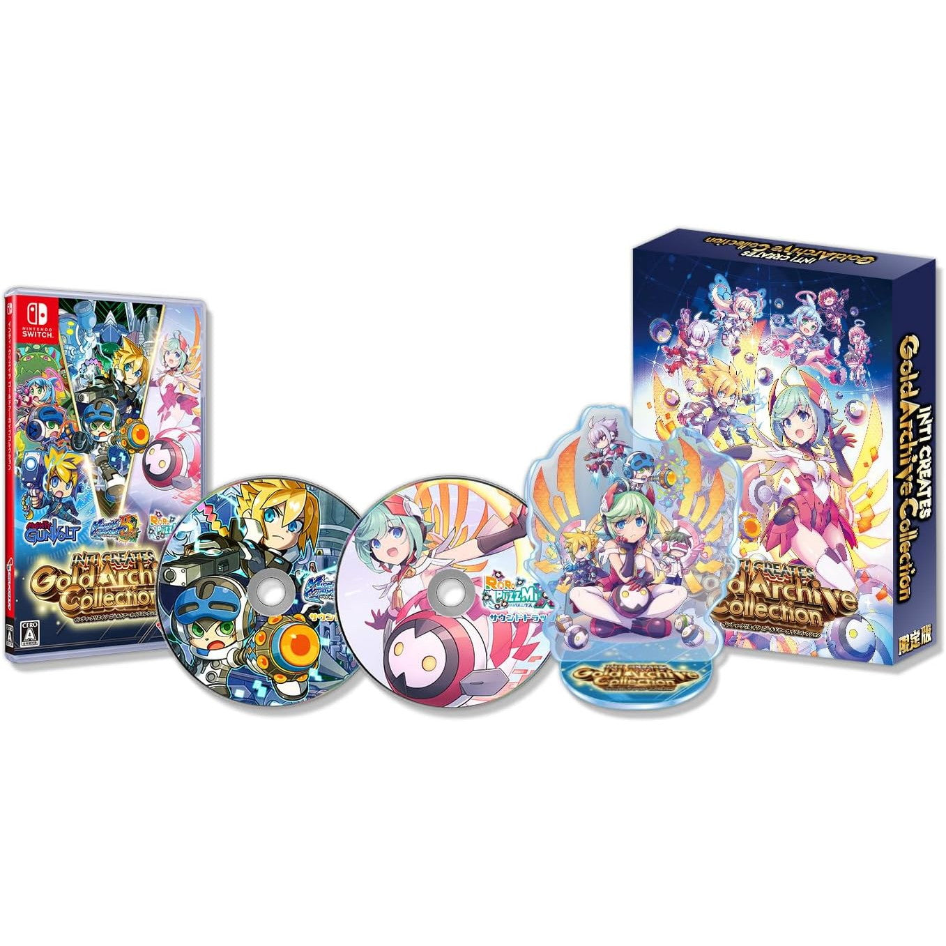 【新品即納】[Switch] 初回特典付(A4クリアファイル) インティ・クリエイツ ゴールドアーカイブコレクション(INTI CREATES Gold Archive Collection) 限定版(20240820)