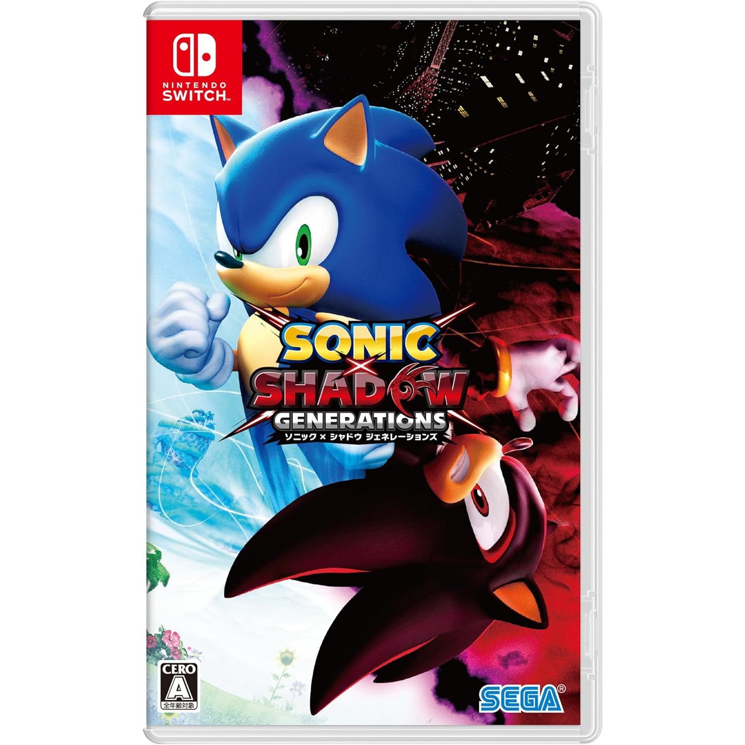 【新品即納】[Switch]先着購入特典付(DLC「モダンソニック レガシースキン」/映画『SONIC3』特製ロゴステッカー) ソニック × シャドウ ジェネレーションズ(SONIC × SHADOW GENERATIONS) 通常版 セガ (20241025)