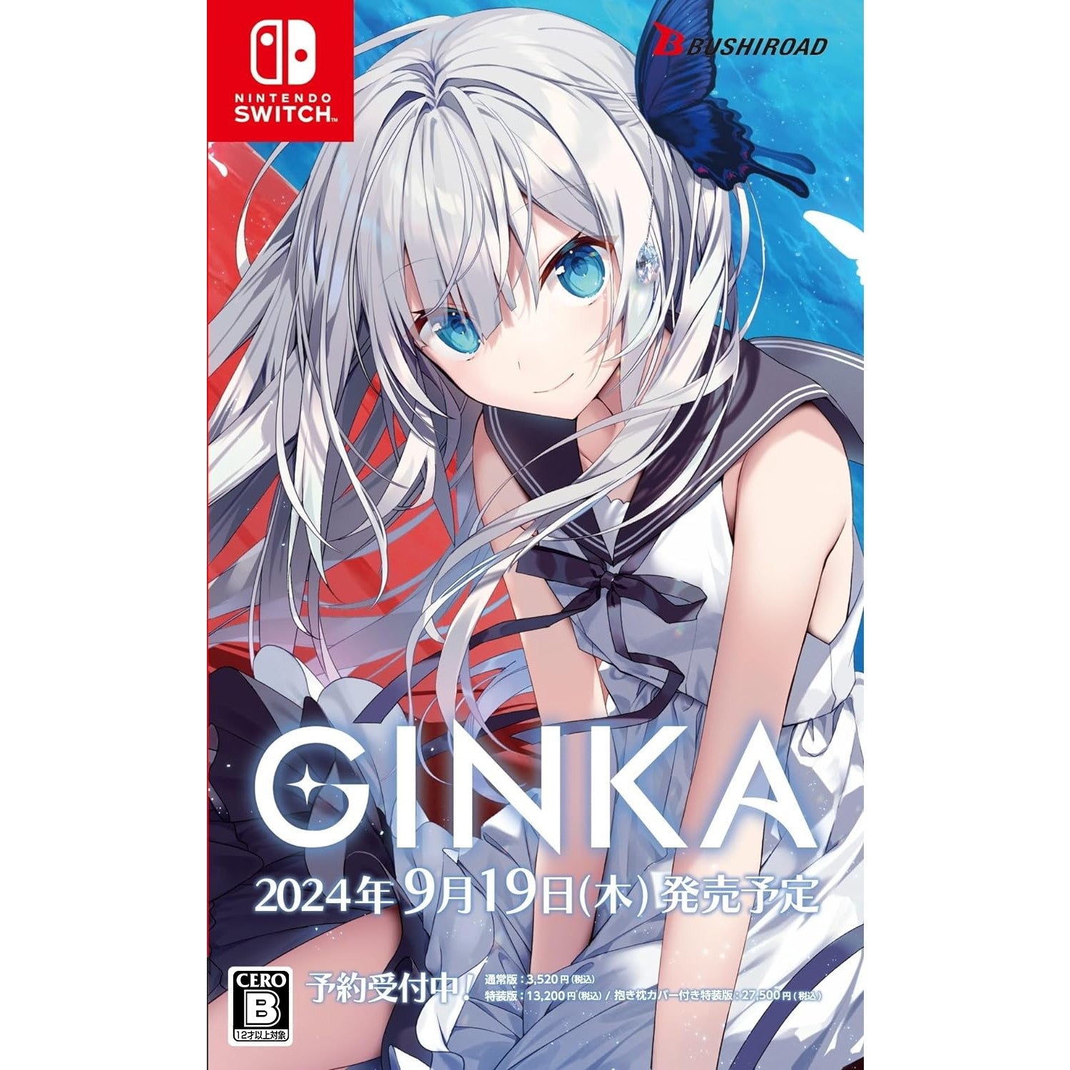 【新品即納】[Switch]初回特典付(水彩画風色紙) GINKA(ギンカ) 抱き枕カバー付き特装版(限定版) ブシロード (20240919)