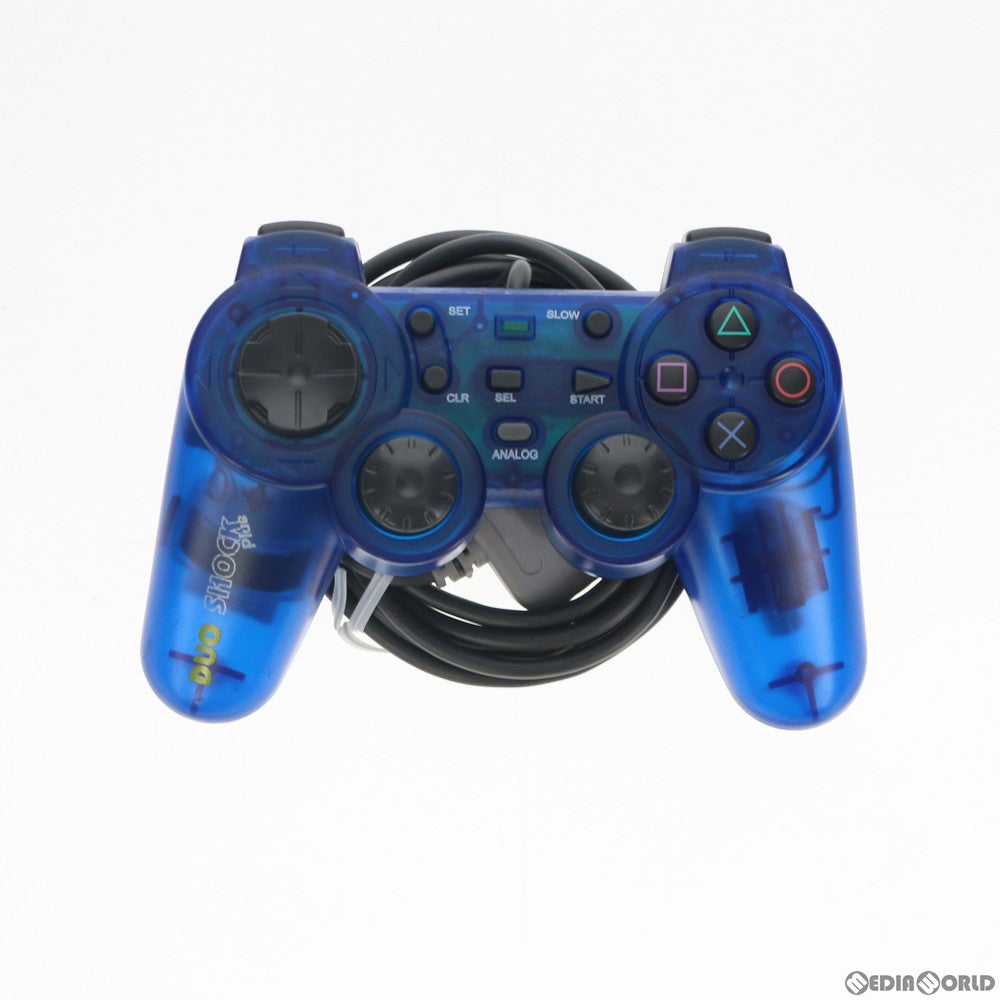 【中古即納】[ACC][PS] アナログコントローラ DUO SHOCK Plus クリアブルー ノーブランド(20051231)