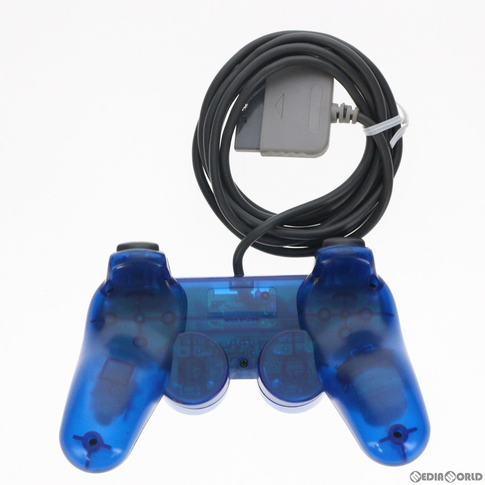 【中古即納】[ACC][PS] アナログコントローラ DUO SHOCK Plus クリアブルー ノーブランド(20051231)