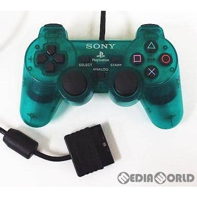 【中古即納】[お得品][表紙説明書なし][ACC][PS2] アナログコントローラ DUALSHOCK2(デュアルショック2) エメラルド SCE(SCPH-10010G)(20020627)