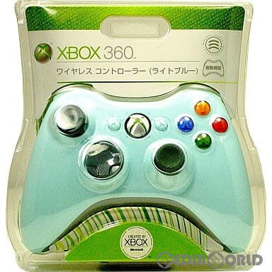 【中古即納】[お得品][表紙説明書なし][ACC][Xbox360] Xbox360 ワイヤレスコントローラー ライトブルー マイクロソフト(B4F-00048)(20071101)