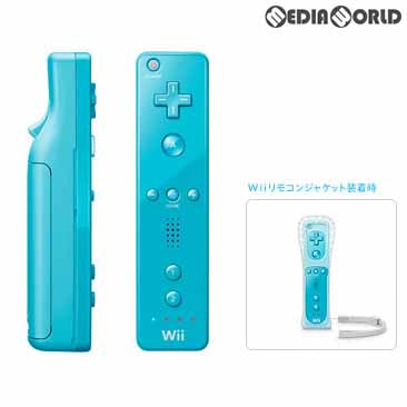 【中古即納】[お得品][表紙説明書なし][ACC][Wii] Wiiリモコンジャケット・専用ストラップ付き Wiiリモコン(Wii Remote) アオ 任天堂(RVL-A-CCB)(20091203)