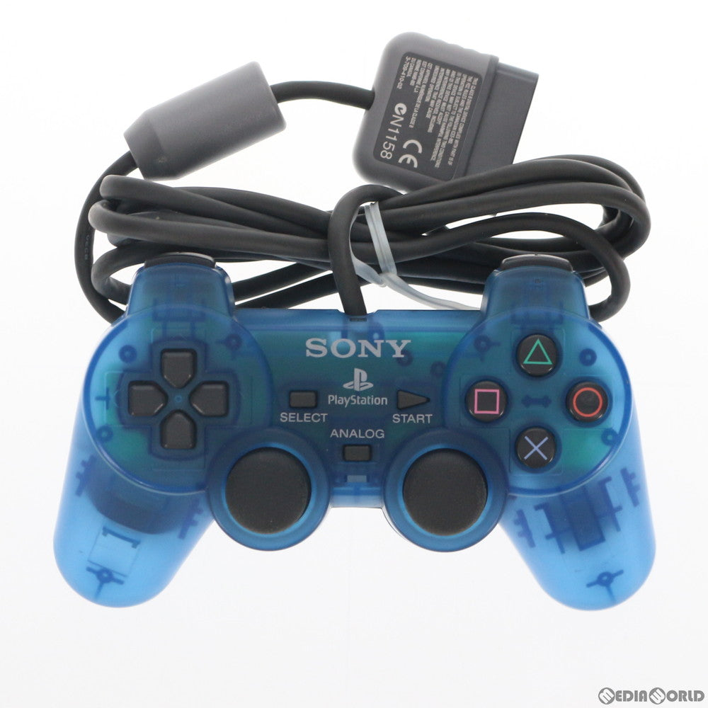 【中古即納】[ACC][PS] アナログコントローラ デュアルショック(DUALSHOCK) クリアブルー SCE(SCPH-1200)(20051123)