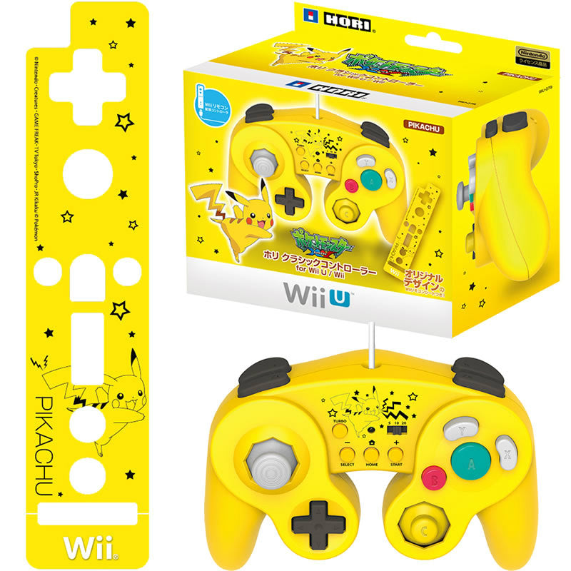 【中古即納】[ACC][WiiU] ホリ クラシックコントローラー for Wii U / Wii ピカチュウ HORI(WIU-079)(20141220)