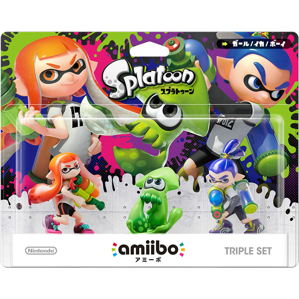 【中古即納】[ACC][Switch] amiibo(アミーボ) トリプルセット[ガール/イカ/ボーイ](スプラトゥーンシリーズ) 任天堂(NVL-E-AE3A)(20150528)