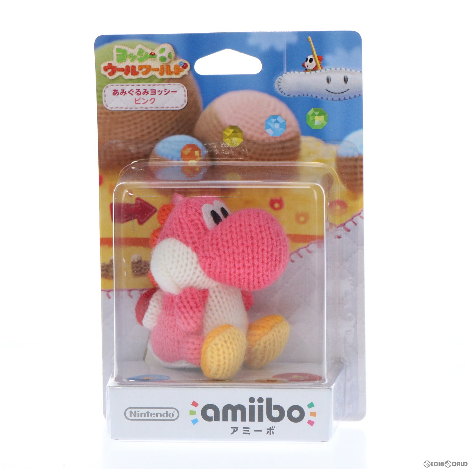 【中古即納】[ACC][WiiU] amiibo(アミーボ) あみぐるみヨッシー ピンク(ヨッシー ウールワールドシリーズ) 任天堂(NVL-C-YAAB)(20150716)
