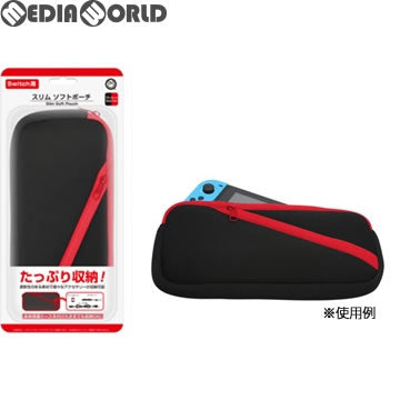 【新品】【お取り寄せ】[ACC][Switch] スリムソフトポーチ(ブラックレッド)(Switch用)(スイッチ用) コロンバスサークル(CC-NSSSP-BR)(20170430)