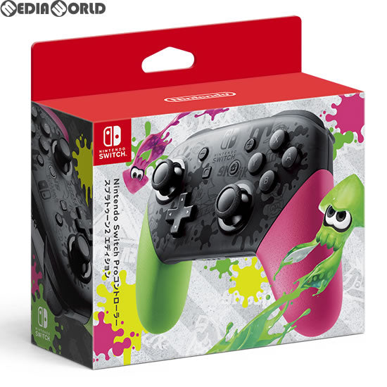 【中古即納】[お得品][表紙説明書なし][ACC][Switch] Nintendo Switch(ニンテンドースイッチ) Proコントローラー スプラトゥーン2エディション 任天堂(HAC-A-FSSKB)(20170721)