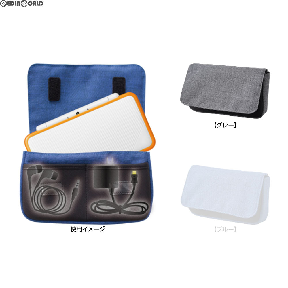 【新品】【お取り寄せ】[ACC][3DS] new2DSLL/new3DSLL用 ALL in POUCH(グレー) アンサー(ANS-2D005GY)(20170713)