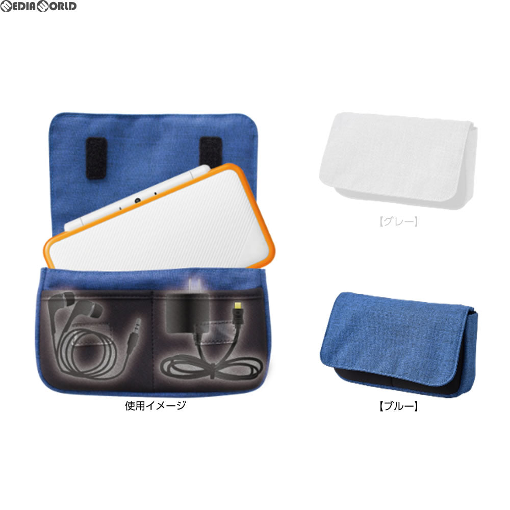 【新品】【お取り寄せ】[ACC][3DS] new2DSLL/new3DSLL用 ALL in POUCH(ブルー) アンサー(ANS-2D005BL)(20170713)