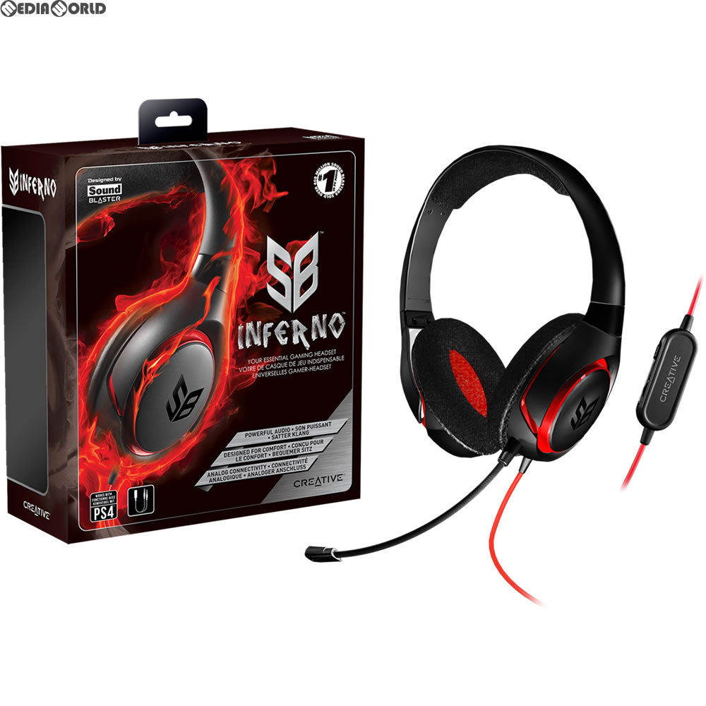 【中古即納】[ACC][PS4] Creative SB(SOUND BLASTER) Inferno ゲーミングヘッドセット ブラック クリエイティブメディア(HS-SB-INF)(20140730)