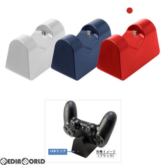【新品】【お取り寄せ】[ACC][PS4] CYBER・コンパクト充電スタンド(PS4用) レッド サイバーガジェット(CY-P4CCHS-RE)(20171201)