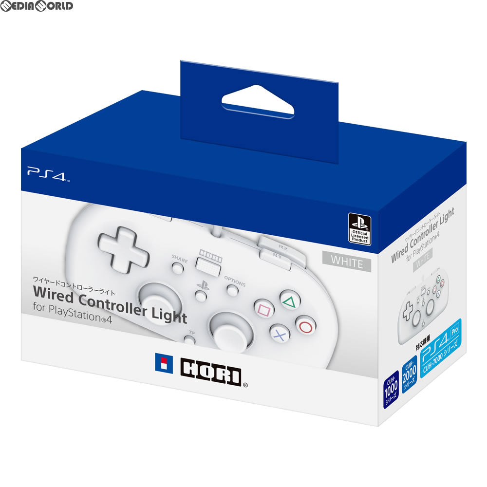 【中古即納】[ACC][PS4] ワイヤードコントローラーライト for PlayStation4 ホワイト ソニーライセンス商品 HORI(PS4-102)(20171001)