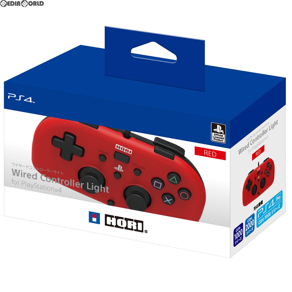 【中古即納】[ACC][PS4] ワイヤードコントローラーライト for PlayStation4 レッド ソニーライセンス商品 HORI(PS4-101)(20171201)