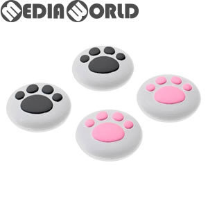 【新品】【お取り寄せ】[ACC][Switch] CYBER・アナログスティックカバー ねこにゃん(SWITCH Joy-Con用)(スイッチジョイコン用) 白 サイバーガジェット(CY-NSJCASCN-WH)(20170201)