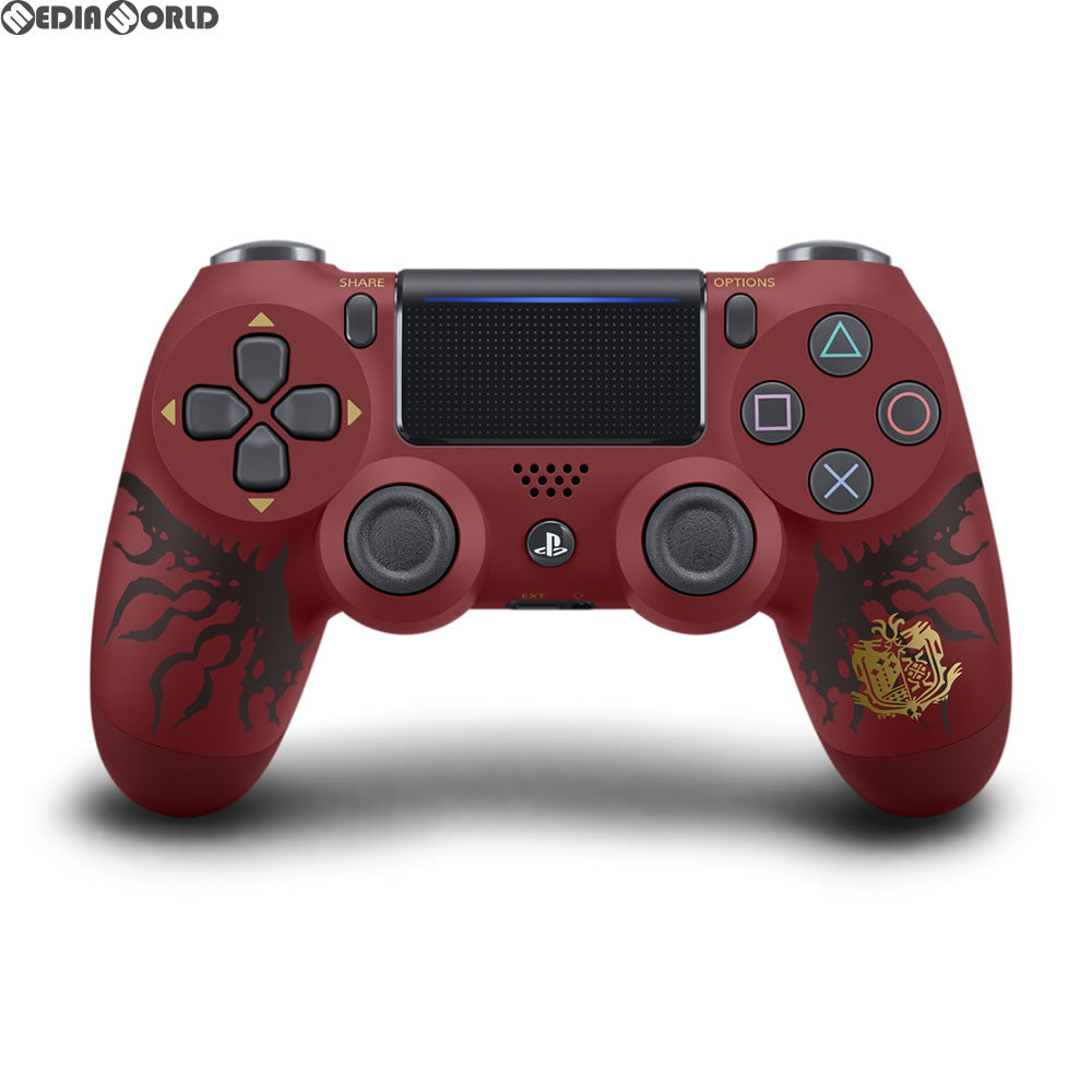 【中古即納】[お得品][表紙説明書なし][ACC][PS4] ワイヤレスコントローラー デュアルショック4 MONSTER HUNTER: WORLD LIOLAEUS EDITION(モンスターハンター:ワールド リオレウスエディション) SIE(CUHJ-15008)(20180126)
