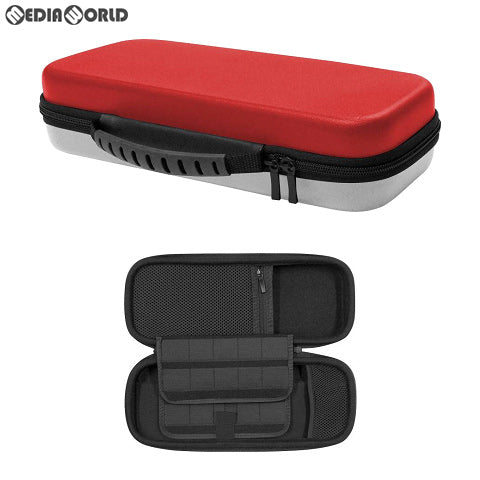 【新品】【お取り寄せ】[ACC][Switch] CYBER・大容量キャリングケース Plus(SWITCH用)(スイッチ用) レッド×ホワイト サイバーガジェット(CY-NSCRCP-RW)(20181116)