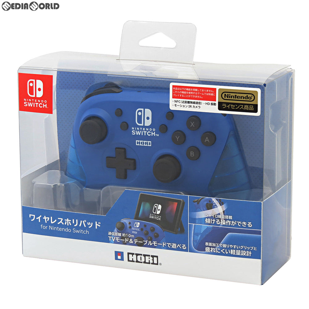 【新品】【お取り寄せ】[ACC][Switch] ワイヤレスホリパッド for Nintendo Switch(ニンテンドースイッチ) ブルー 任天堂ライセンス商品 HORI(NSW-174)(20190531)