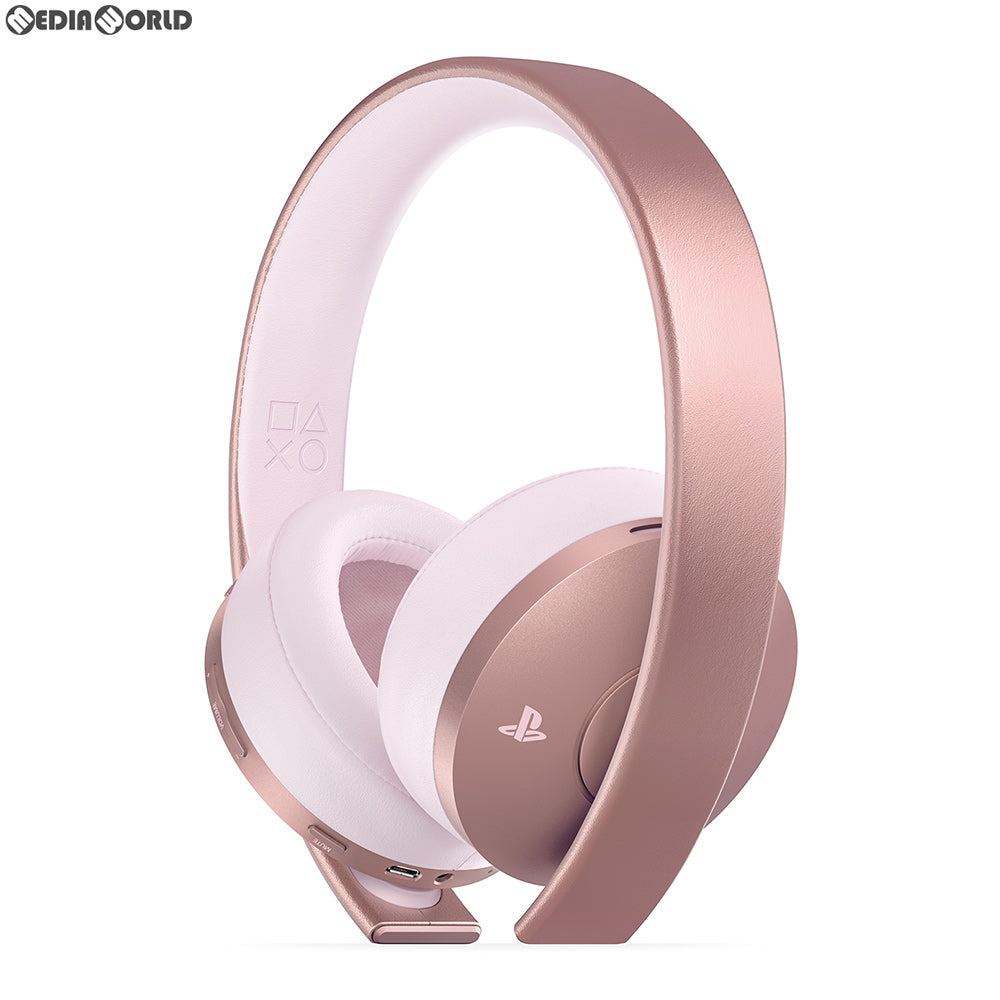 【新品】【お取り寄せ】[ACC][PS4] ワイヤレスサラウンドヘッドセット ローズ・ゴールド SIE(CUHJ-15007J3)(20191025)