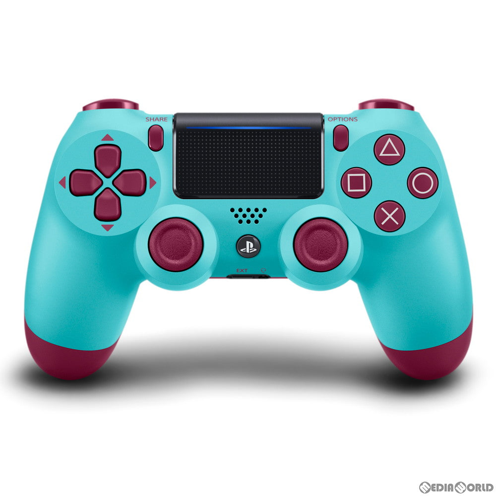 【中古即納】[お得品][表紙説明書なし][ACC][PS4] ゲオ限定 ワイヤレスコントローラー DUALSHOCK4(デュアルショック4) ベリー・ブルー SIE(CUH-ZCT2J23)(20181121)