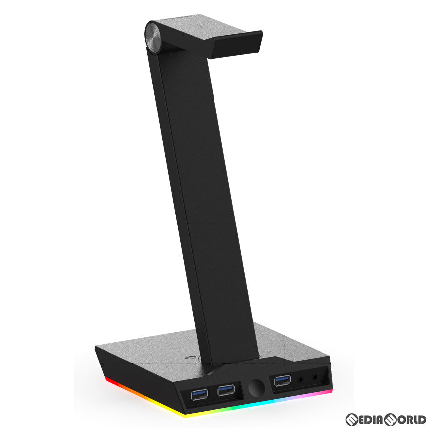 【新品】【お取り寄せ】[ACC][PS4] CYBER・USBハブ付きヘッドセットスタンド(PS4/SWITCH用)(PS4/スイッチ用) ブラック サイバーガジェット(CY-NSP4UHST-BK)(20200430)