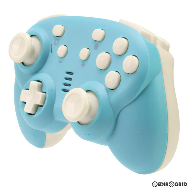 【新品】【お取り寄せ】[ACC][Switch] CYBER・ジャイロコントローラー ミニ無線タイプ(SWITCH用)(スイッチ用) ライトブルー×クリーム サイバーガジェット(CY-NSGYCWB-LBC)(20200430)