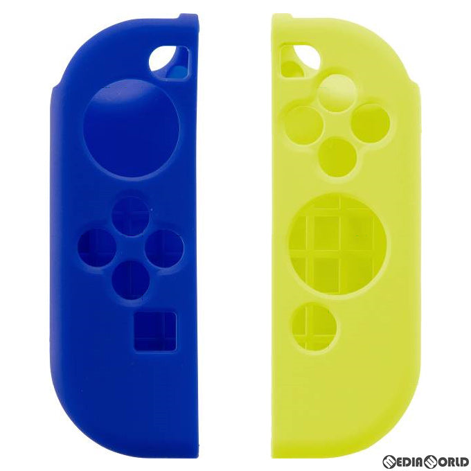【新品】【お取り寄せ】[ACC][Switch] CYBER・シリコングリップカバー セット(SWITCH Joy-Con用)(スイッチジョイコン用) ブルー×イエロー サイバーガジェット(CY-NSJCGC-BY)(20200531)