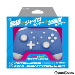 【新品】【お取り寄せ】[ACC][Switch] Switch用(スイッチ用) ワイヤレスミニコントローラー ブルー アローン(ALG-NSWMCB)(20200531)