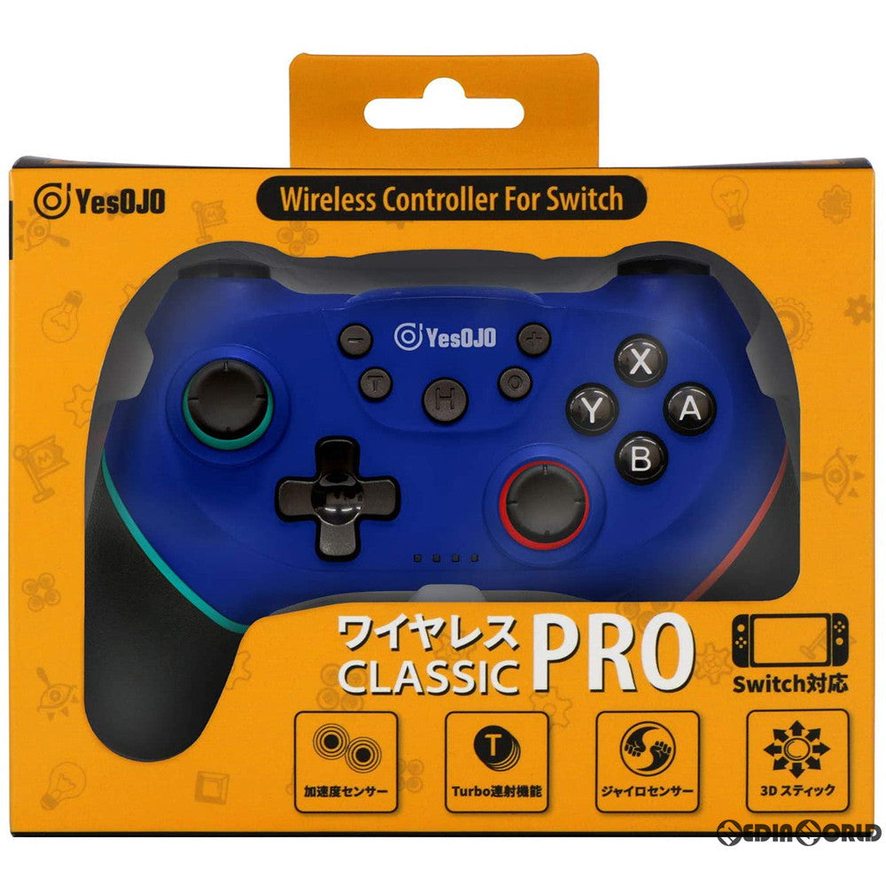 【中古即納】[ACC][Switch] SWITCH用(スイッチ用) ワイヤレスコントローラー OJO Classic PROコントローラー ブルー Yesojo Japan(PCG03-060)(20200229)