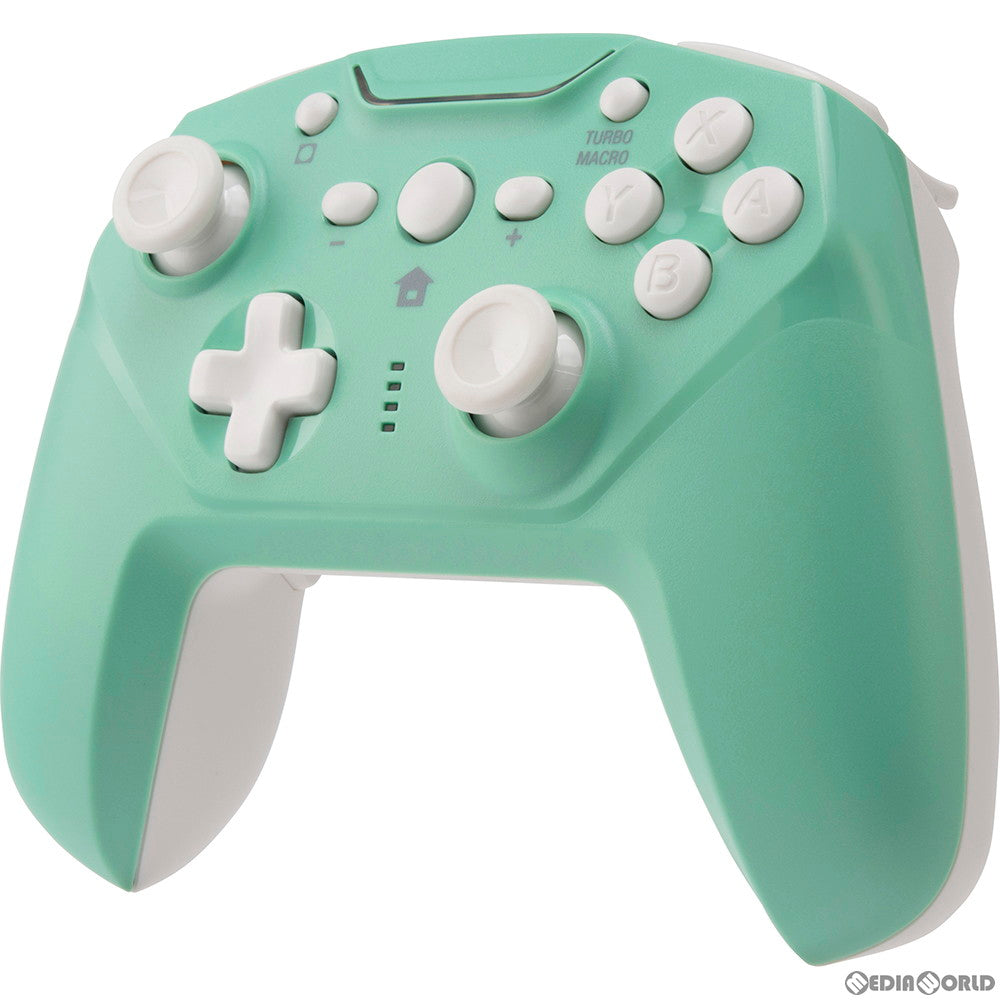 【新品】【お取り寄せ】[ACC][Switch] CYBER・ジャイロコントローラー 無線タイプ(SWITCH用)(スイッチ用) ライトグリーン×クリーム サイバーガジェット(CY-NSGYCWL-GC)(20200720)