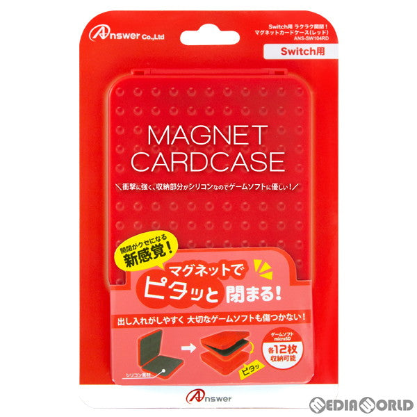 【新品】【お取り寄せ】[ACC][Switch] (再販)Switch用(スイッチ用) ラクラク開閉!マグネットカードケース(レッド) アンサー(ANS-SW104RD)(20200502)