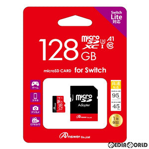 【中古即納】[ACC][Switch] Switch/Switch Lite用(スイッチ/スイッチライト用)  MicroSDHC128GB(SDカードアダプター付き) アンサー(ANS-MSDHC128G)(20190920)