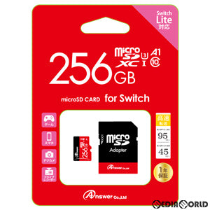 【新品】【お取り寄せ】[ACC][Switch] Switch/Switch Lite用(スイッチ/スイッチライト用)  MicroSDHC256GB(SDカードアダプター付き) アンサー(ANS-MSDHC256G)(20200630)
