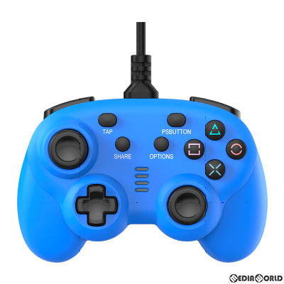 【新品】【お取り寄せ】[ACC][Switch] CYBER・ワイヤードコントローラー ミニ(PS4/SWITCH用)(PS4/スイッチ用) サイバーガジェット ブルー(CY-NSP4WCM-BL)(20200831)