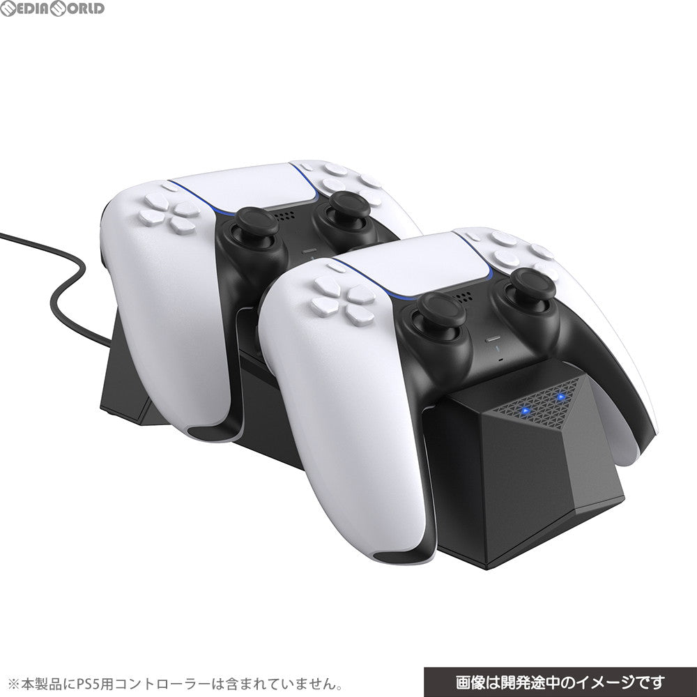 【中古即納】[ACC][PS5] CYBER・置くだけで充電できるコントローラースタンド ダブル(PS5用) ブラック サイバーガジェット(CY-P5OCCSW-BK)(20201112)