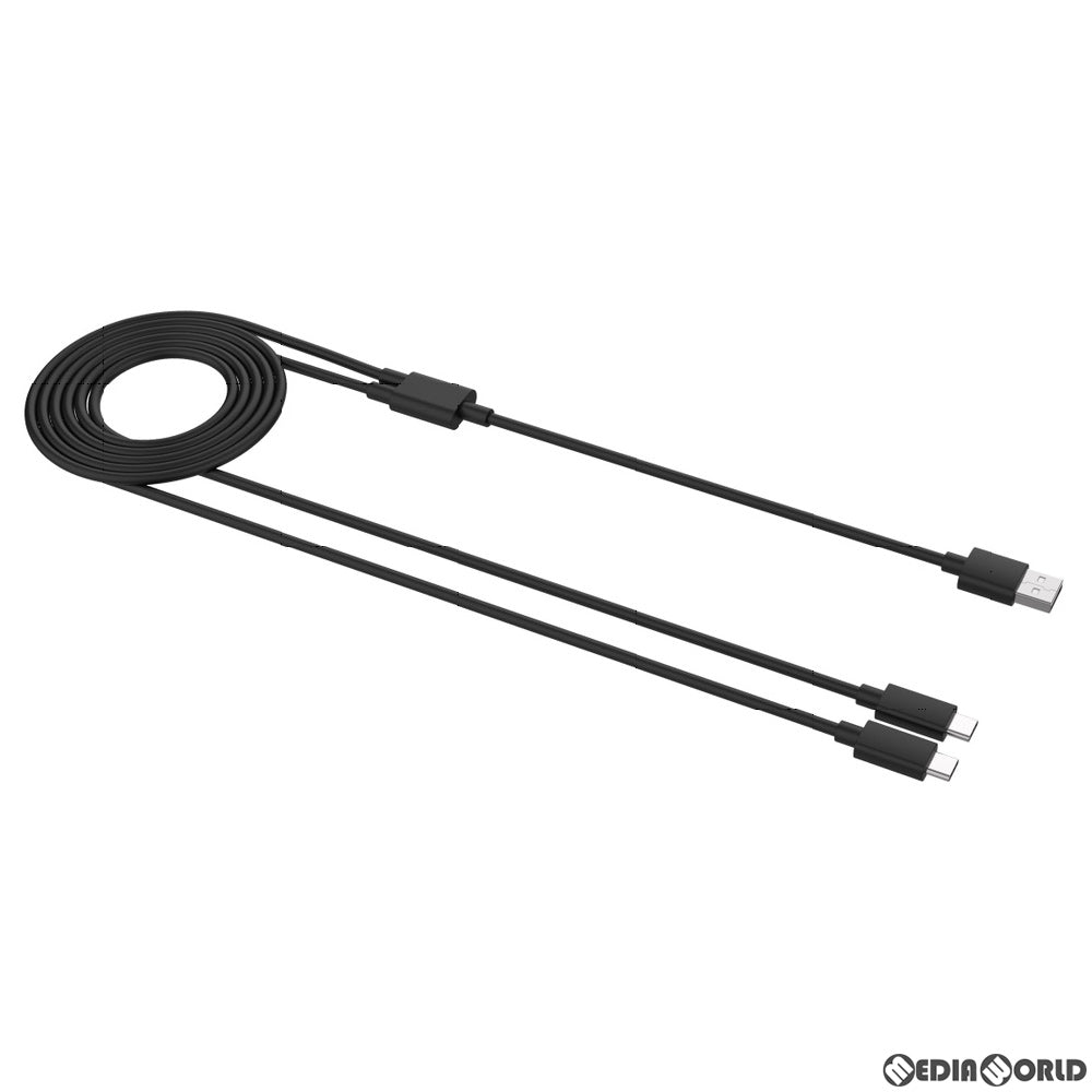 【新品】【お取り寄せ】[ACC][PS5] CYBER・ダブルUSB充電ケーブル(PS5用) ブラック サイバーガジェット(CY-P5WUCC3-BK)(20201112)