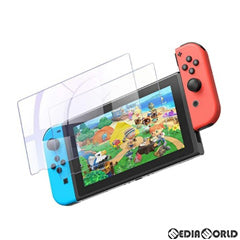 【新品】【お取り寄せ】[ACC][Switch] Nintendo Switch用(ニンテンドースイッチ用) 液晶保護ガラスフィルム ブルーライトカット(2枚入) YOSH(GS101)(20201231)